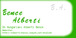 bence alberti business card